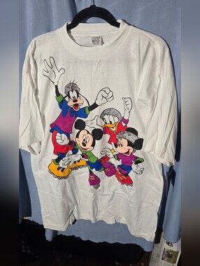 Ritz White Disney Character On Roller Blades Graphic Tee